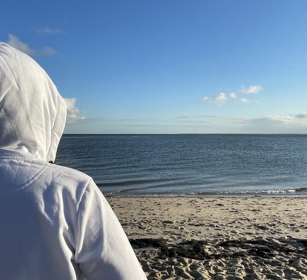 weiße kapuzenjacke, Nordsee, Sylt, Meerblick